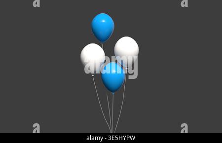 Ballon weiß blau Farbe Objekt Zeichen Symbol Happy Vatertag Vater Papa Schnurrbart Familie Liebe Happy Vatertag Papa juni Monat Mann männlich Gentlema Stockfoto