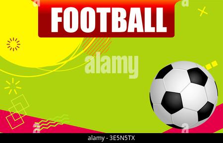 Silhouette, Fußball. Fußball Vorlage Design, Fußball Banner, Sport Layout Design. In der Nähe der Mittellinie auf dem grünen Feld stehen. Vektor Stock Vektor