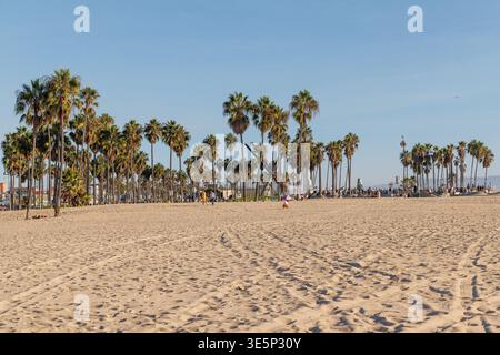 Los Angeles, CA - 19. November 2024: Kalifornien Strand in der Nähe von Venice Beach an einem sonnigen Tag Stockfoto