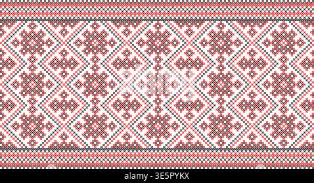 Nahtloses Muster des ukrainischen Ornaments im ethnischen Stil, Identität, Vyshyvanka, Stickerei für Printkleidung, Websites, Banner, Poster Stock Vektor