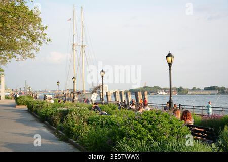 New York, USA - 30. Mai 2019: Battery Park in Lower Manhattan Stockfoto