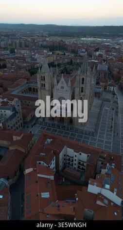 Drohnenfoto Catedral de Leon Spanien Europa Stockfoto