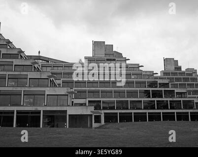 Norfolk Terrace Gebäude entworfen von Sir Denys Lasdun, University of East Anglia, Norwich, Großbritannien Stockfoto
