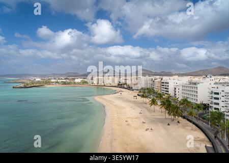 Der Strand in Arrecife auf Lanzarote Stockfoto
