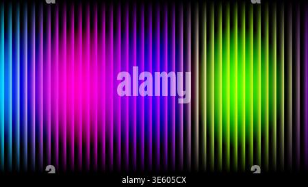 Abstrakter Hintergrund mit geriffeltem Glaseffekt und vertikalen Streifen. Eine moderne Komposition mit einer weichen Lichtbrechung und einem dynamischen Farbverlauf. Stockfoto