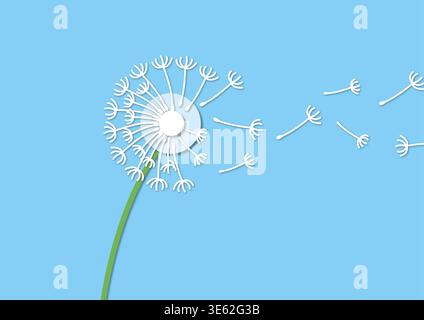 Löwenzahn (Taraxacum officinale) Samen, Illustration. Stockfoto