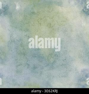 Weicher Aquarellhintergrund mit Blau- und Grüntönen, handgemalte abstrakte Waschung auf Papier. Künstlerische Kulisse für Design, Branding, Verpackung Stockfoto