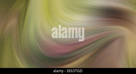 Lebendiges abstraktes Bild mit wirbelnden grünen, rosa und braunen Farben in einer dynamischen Komposition mit weichen, überlagerten Kanten und strukturierter Oberfläche Stockfoto
