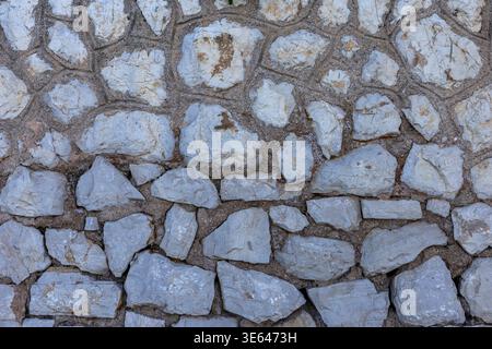 Gesteinsmauer strukturierter Hintergrund der Rocky Peninsula – natürliche graue Oberfläche für Präsentationen und Folien Stockfoto