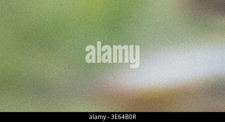 Dieses Bild zeigt einen Hintergrund mit verlaufender Textur, in dem Grüntöne in weiß übergehen, begleitet von einem subtilen Rauscheffekt, der Tiefe verleiht Stockfoto