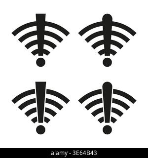 Wi-Fi-Symbole. Drahtloser Signalvektor. Netzwerkverbindung festgelegt. Symbol für Funkwellen. Nur manueller Vektor. Kein autotrace verwendet. EPS 10. Stock Vektor