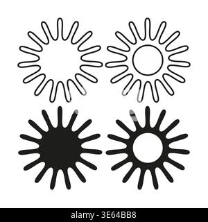 Sonnensymbole sind untergegangen. Sonnenwetter Vektor. Sternsymbol. Einfaches Naturelement. Nur manueller Vektor. Kein autotrace verwendet. EPS 10. Stock Vektor