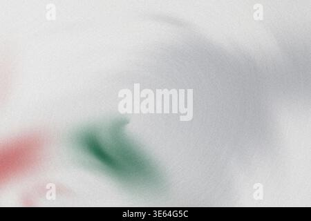 Unscharfes abstraktes Bild mit einer Mischung aus roten grünen und grauen Farben auf einem strukturierten weißen Hintergrund mit dezenten Verlaufseffekten und weichen Kanten Stockfoto