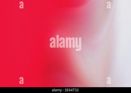 Dieses Bild zeigt ein lebendiges abstraktes Kunstwerk mit einem auffälligen Rot-weiß-Verlaufseffekt, der eine beeindruckende visuelle Wirkung mit einem glatten Übergang erzeugt Stockfoto