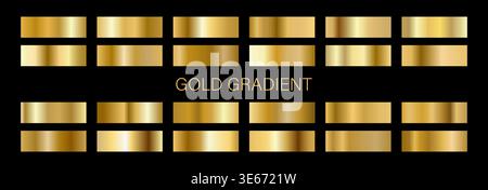 Goldfolienpalette. Polierter goldener Farbverlauf. Vektorabbildung Stock Vektor