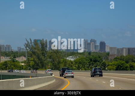 Highway zum Hafen von Miami in Südflorida Stockfoto