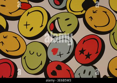 Symbolisches Foto zum Thema Gute Stimmung, Smiley, Lachen, Nordrhein-Westfalen, Deutschland Stockfoto