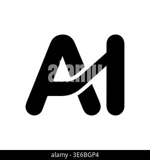 Minimalistisches AI Initial Logo Design, einfacher und moderner Stil Stock Vektor