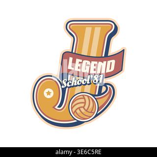 Universitätssport-Team-Patch, Varsity-Liga-Label Stock Vektor