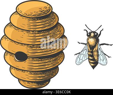 Bienenstockätzung Stock Vektor