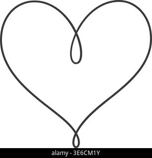 Kontinuierliche Linie Herzen – Romantische One Line Liebe Hochzeit Vektor Stock Vektor