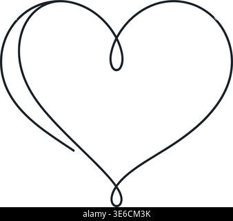 Kontinuierliche Linie Herzen – Romantische One Line Liebe Hochzeit Vektor Stock Vektor