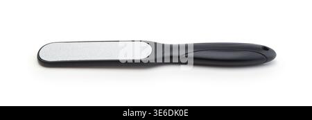 Hygienische Fußreibe isoliert auf weiß. Stockfoto