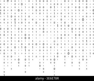 Binärcode. Matrix. Stream von Binärcode. Zahlen auf dem Bildschirm. Eine Null Stock Vektor