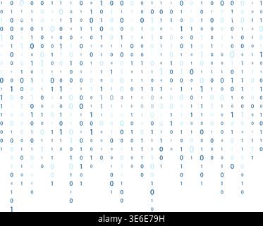 Stream von Binärcode. Binärcode. Computermatrix. Zahlen auf dem Bildschirm. Eine Null Stock Vektor