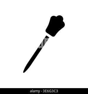 Schwarze Silhouette einer Illustration eines Federstaubreinigungswerkzeugs Stock Vektor
