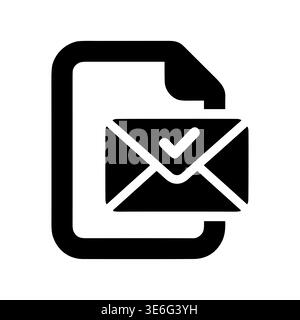 Symbol E-Mail empfangen, Dokument mit Umschlagvektorsymbol Stock Vektor
