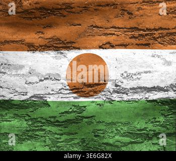 Niger Flagge - realistische wehende Stoffflagge Stockfoto