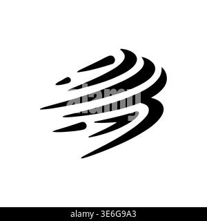 Dynamisches abstraktes Logo mit Buchstabe B und Bewegungseffekt Stock Vektor