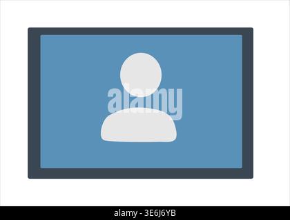 Symbol für virtuelle Besprechung auf einem digitalen Bildschirm Stock Vektor
