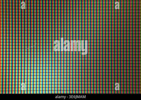 Mikrofoto des LCD-Displays des Telefons als schöner Hintergrund Stockfoto