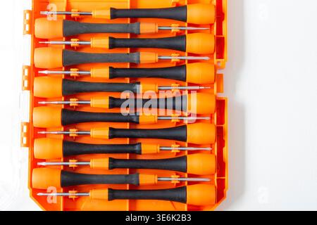 Schraubendrehersatz mit verschiedenen Köpfen Stockfoto
