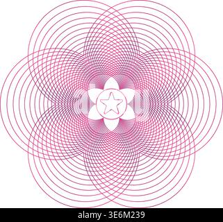 Abstraktes geometrisches Blumenmuster mit sich schneidenden Kreisen Stock Vektor