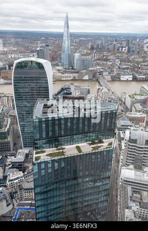 Vogelperspektive der City of London, Großbritannien Stockfoto