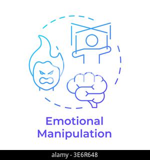 Symbol für das blaue Gradientenkonzept für emotionale Manipulation Stock Vektor