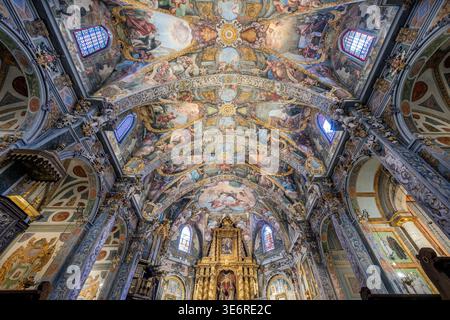 Decke, Kirche San Nicolas de Bari und San Pedro Martir, Valencia, Valencianische Gemeinschaft, Spanien Stockfoto
