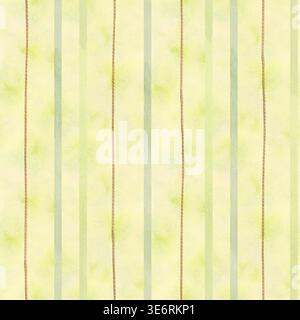 Nahtloses Aquarellgrün gestreiftes Hintergrundmuster, weiche Pastelltextur für Textil-, Schreibwaren- und Verpackungsdesign Stockfoto