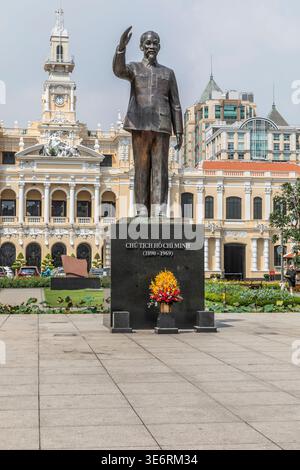Eine Statue von Ho Chi Minh in Ho Chi Minh Stadt, Vietnam. Stockfoto