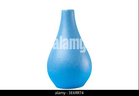 Schöne blaue Vase isoliert auf weißem Hintergrund Stockfoto