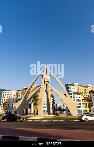 Das berühmte Deira Clocktower Monument in Dubai, VAE. Stockfoto