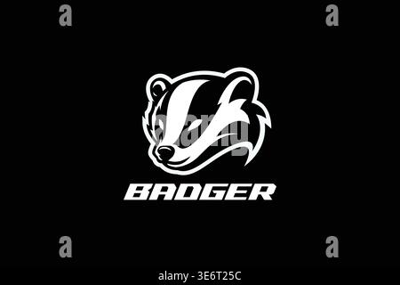 Auffälliges schwarz-weißes Dachskopf-Logo für E-Sport und Branding Stock Vektor