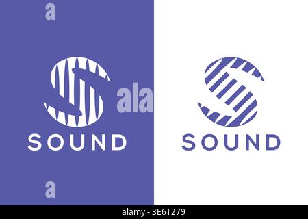 Sound Letter S-Logo mit Wellenstreifen-Symbol für Musik-Branding Stock Vektor