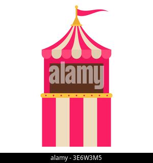 Karneval Circus Stand Mit Gestreifter Baldachin Festival Vektor Illustration Stock Vektor