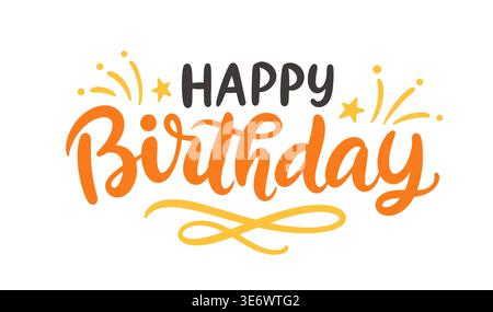 Happy Birthday Handschrift moderne Kalligraphie Stock Vektor