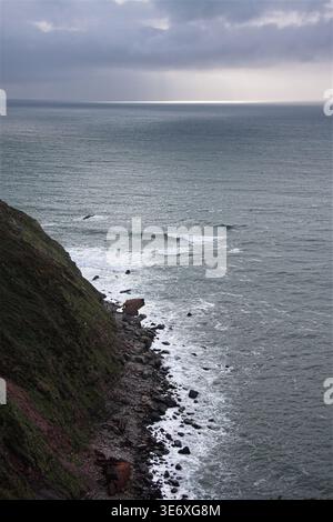Hartland Point Devon Schiffswrack Sonnenuntergang auf dem Meer Stockfoto