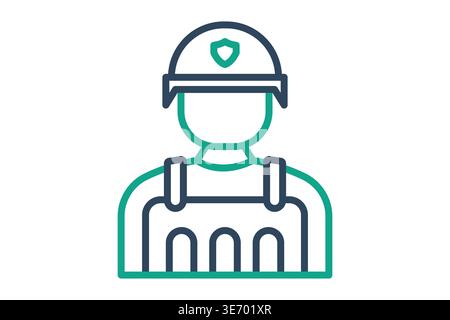 Militär-Symbol. Symbol für das Verteidigungsministerium. Vektorillustration für Regierungselemente. Liniensymbolstil Stock Vektor